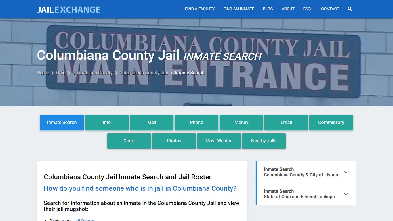 Columbiana County Jail Inmate Search - Jail Exchange